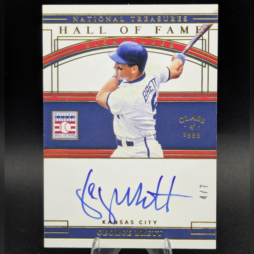 2020 National Treasures Hall of Fame Holo Gold Auto George Brett #HFS-GB #'d /7